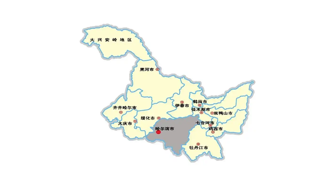 黑龙江省13地市地图_文档下载
