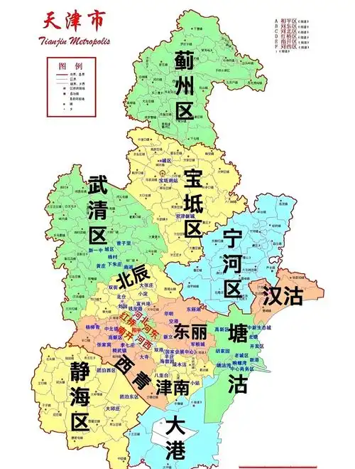 天津市行政区划地图