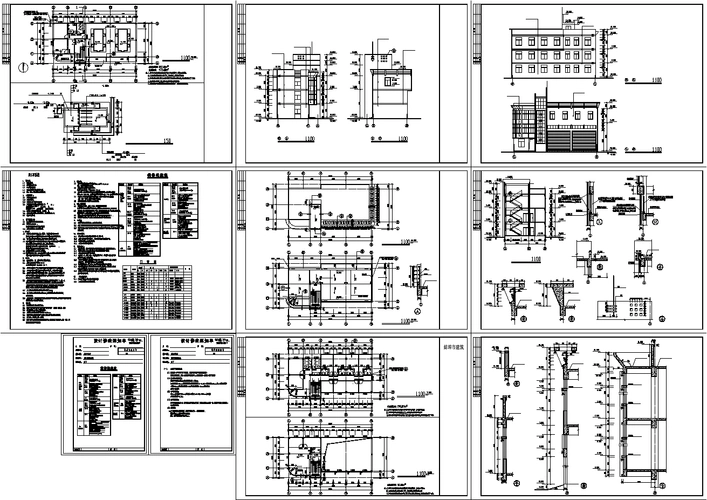 本图纸为某地区二层垃圾转运站方案设计cad施工图,内容包括剖面图