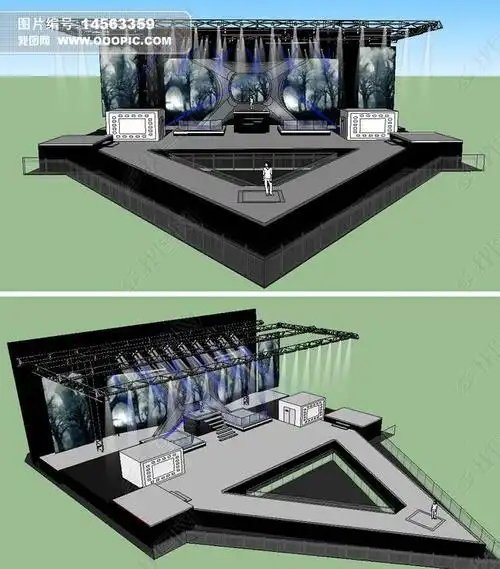 原创舞美背景设计舞台su草图大师skp模型
