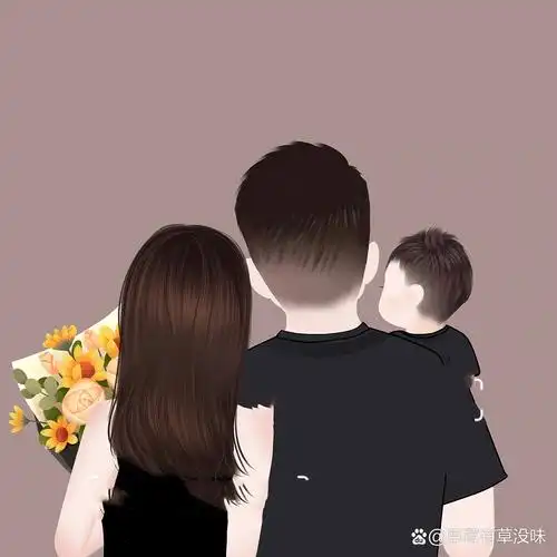 一家三口(男宝)全家福头像 愿我们 厨房有灯火 客厅有笑声 卧室有拥抱