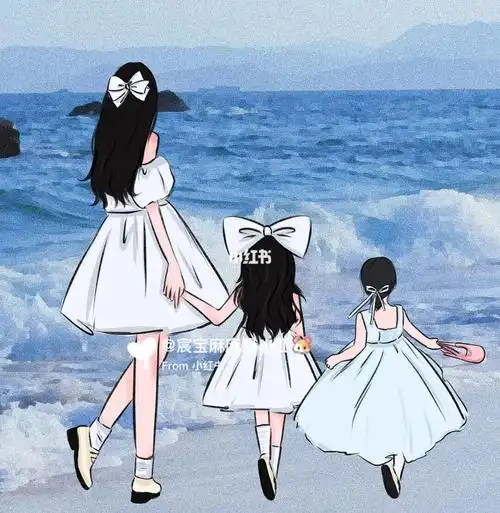 一家四口亲子头像姐姐妹妹