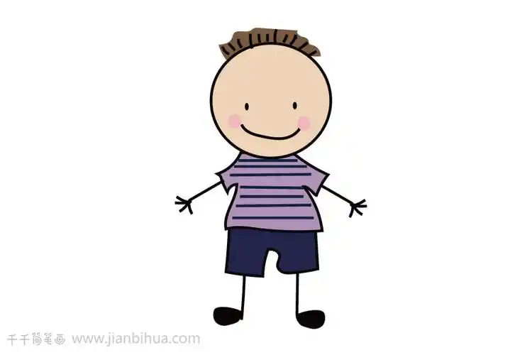 站立的男孩简笔画