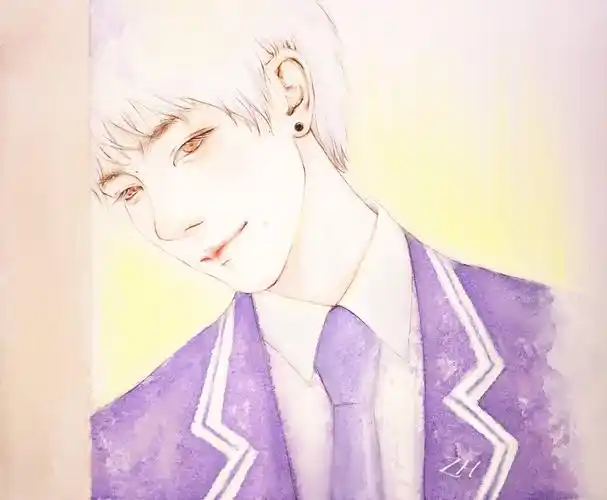 易烊千玺 卡通画动漫水彩 学长!ˊ艸ˋ