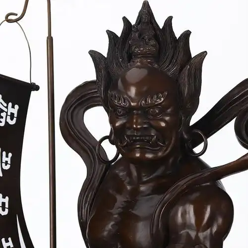 面然大士爷佛像铜28寸鬼王神像焦面焰口鬼王王羽林大神普渡公摆件