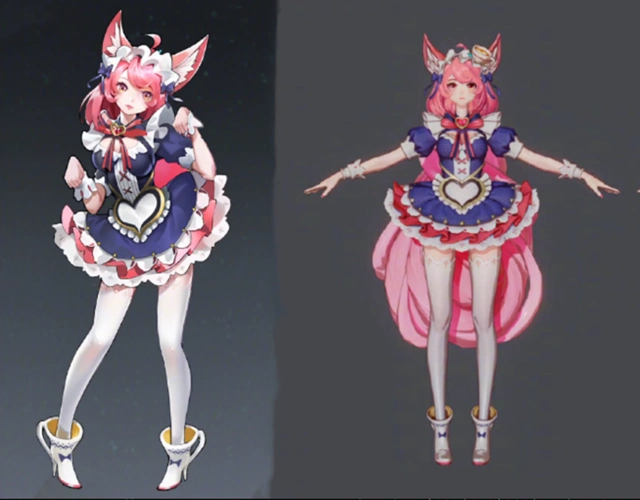 妲己女仆咖啡优化最新模型展示头顶咖啡杯棉花糖尾巴超可爱