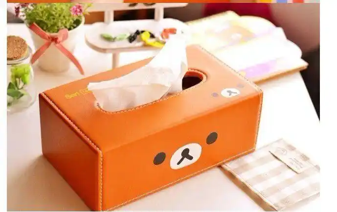 可爱小熊凯蒂猫hello kitty长方形皮革纸盒纸巾盒套纸巾抽纸巾套