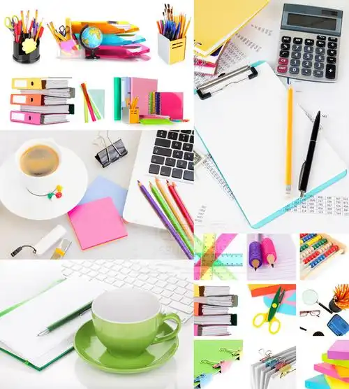 常见办公用品合集高清摄影图片