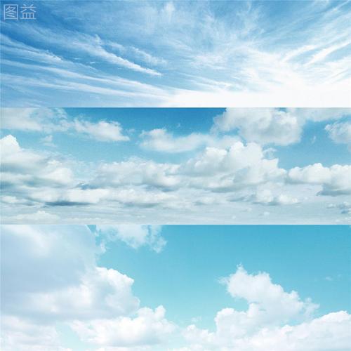 超高清天空全景图vr蓝天白云万能晴天蓝色晚上星空psd背景素材