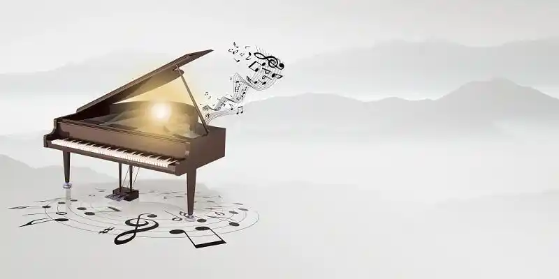 简约钢琴音乐音乐会乐器音符音乐背景