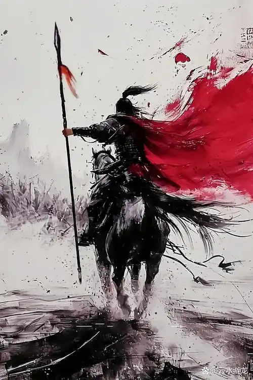 古风插画～将军征战,策马啸西风