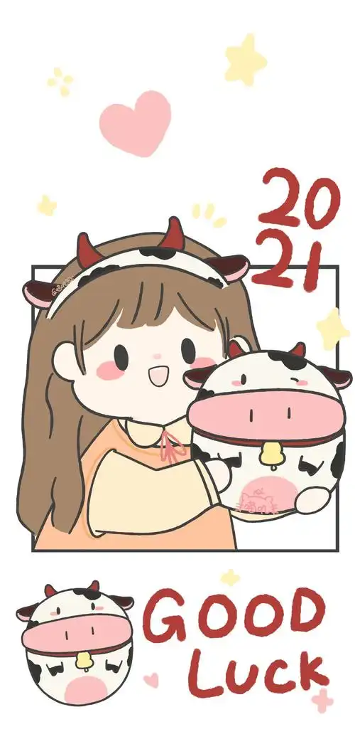 2021新年情侣壁纸画师微博@喵叽的星球