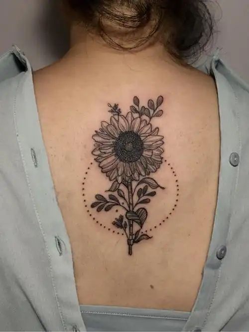 向日葵_纹身图案手稿图片_张艺竞的纹身作品集