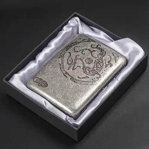 复古古银烟盒中粗烟两用中支烟20/粗烟16支金属香烟盒防压便携式