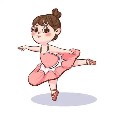 跳舞的小女孩舞蹈人物元素卡通人物png素材