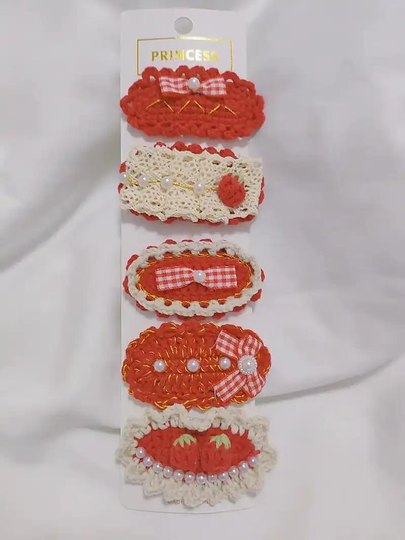 手工钩织发夹#钩针编织  - 抖音