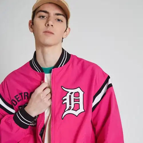 detroit tigers tiger animal 棒球夹克