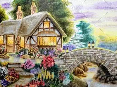 彩铅画风景