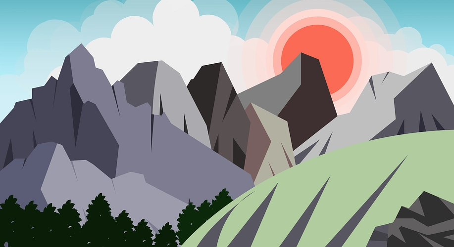 山脉|插画|创作习作|zz牛牛 - 临摹作品 - 站酷 (zcool)