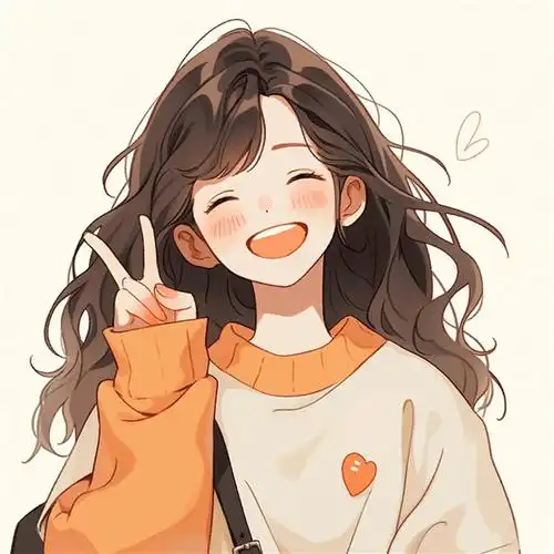 笑的灿烂秋天女生动漫头像图片