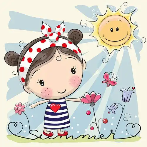 可爱的卡通女孩