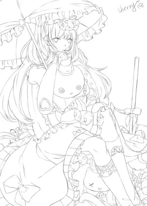 2015年8月6日 12:07   关注  美少女 线稿 原稿 临摹稿 黑白稿 评