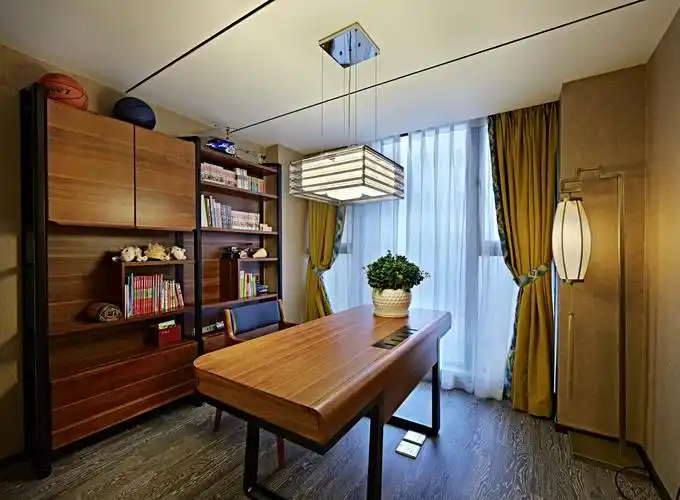 新中式三居装修书房效果图