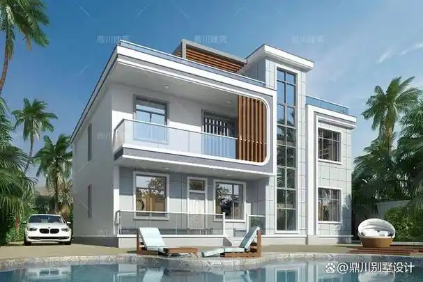 二层现代平顶别墅适合年轻一代不一样的现代风时尚又气派