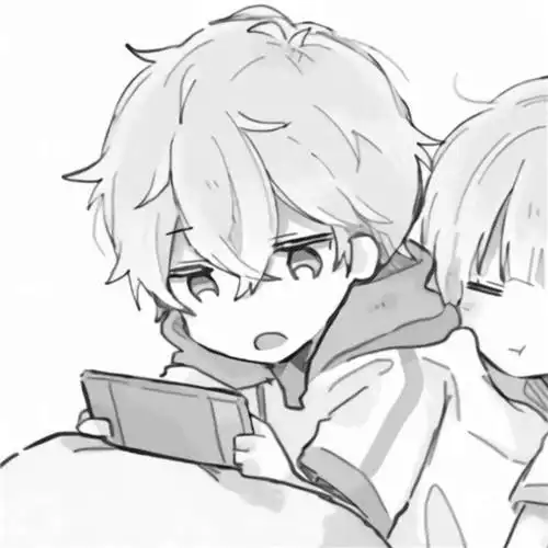 黑白动漫情头一左一右图片50组_情侣动漫头像_头像屋