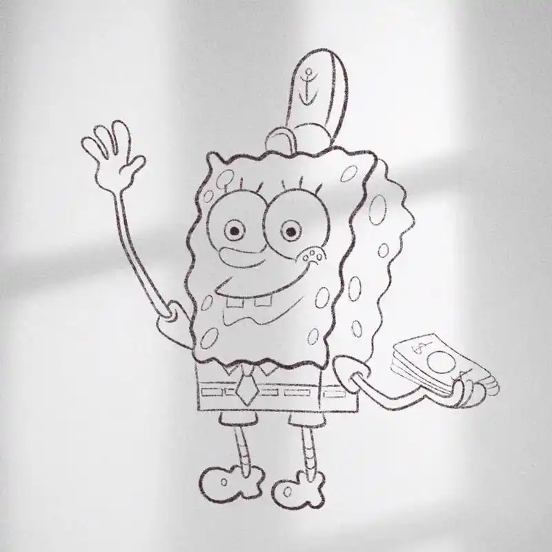 海绵宝宝简笔画教程(9)别放弃你的梦想海绵宝宝,以前人们告诉 - 抖音