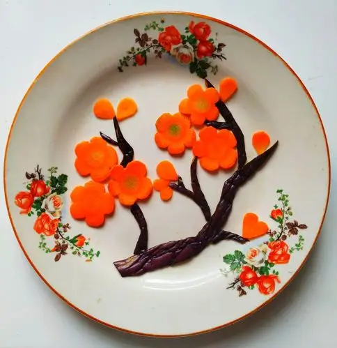 蔬菜手工拼盘图画