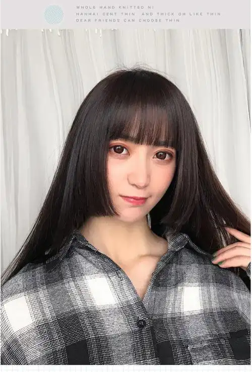 三刀切姬发式刘海 齐刘海带鬓角平流海厚刘海 女假发假刘海假发片