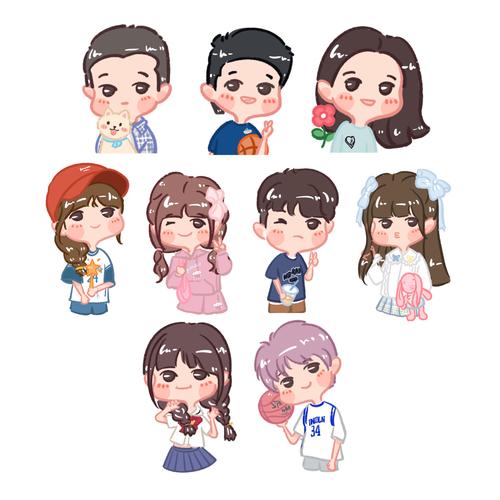 q版手绘头像定制设计卡通人物照片转漫画人物动漫头像约稿真人