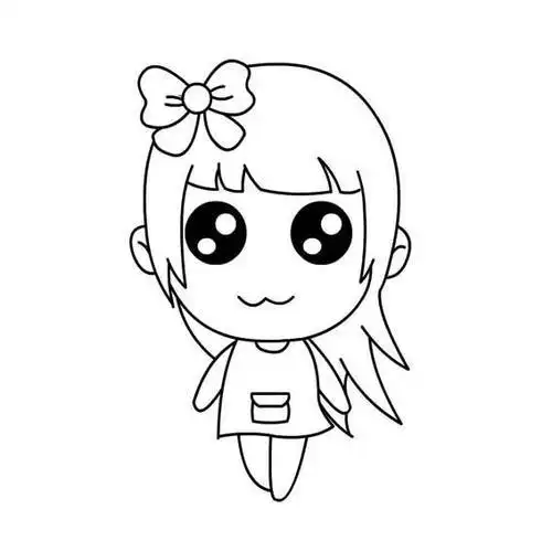 卡通女孩简笔画
