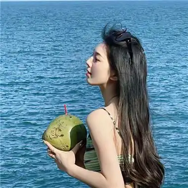 海边氛围感ins风侧面女生头像
