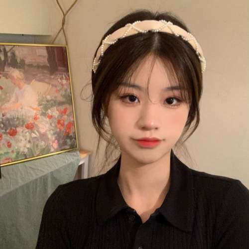 珍珠缎面发箍女夏天法式超仙韩国森系发卡甜美气质外出白色头箍