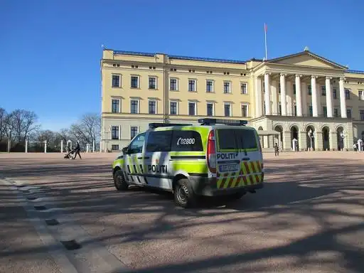 跟团游北欧:挪威(norway)奥斯陆(oslo) 王宫royal palace 警车,2015年