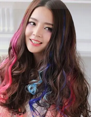 长发挑染头发图片,玩转个性潮流染发