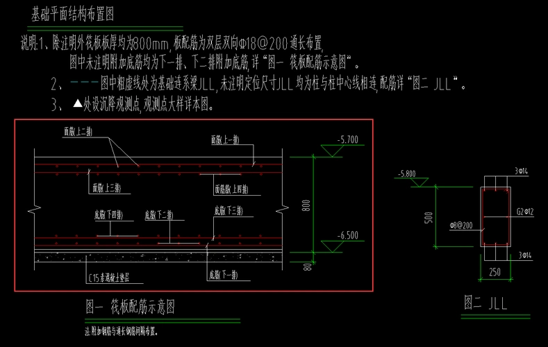 请问筏板基础配筋的上下几排这个要怎么布置呢望截图文字回复谢谢