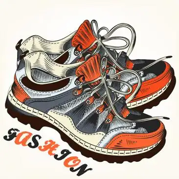 手绘鞋子卡通鞋子