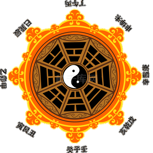 八卦太极图旋转卡通黑色黄色动图gif