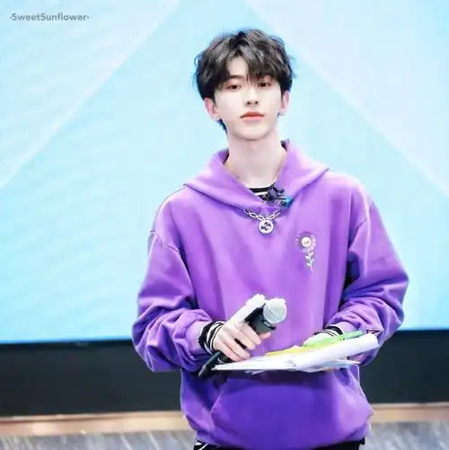 蔡徐坤紫色卫衣