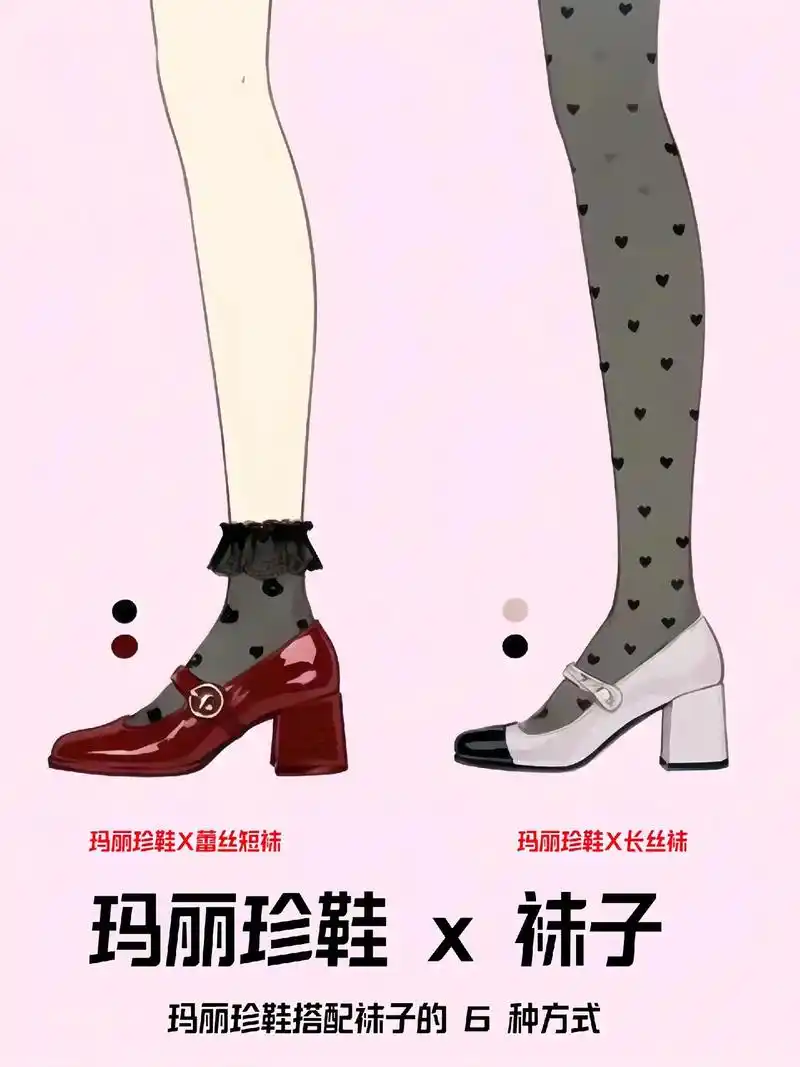 玛丽珍鞋搭配袜子的6种穿法～#图文种草机 前几天分享了一篇玛 - 抖音
