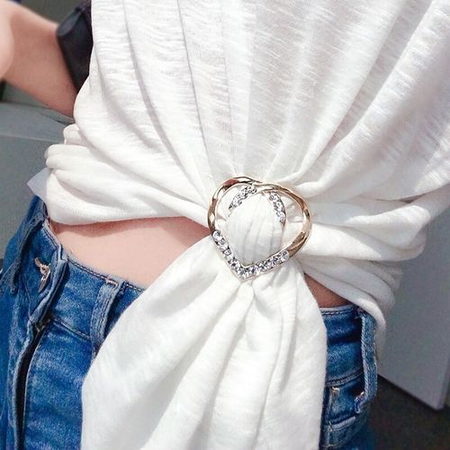 衣角打结扣日式桃心t恤下摆打结扣环丝巾扣环爱心形两用简约小衣服