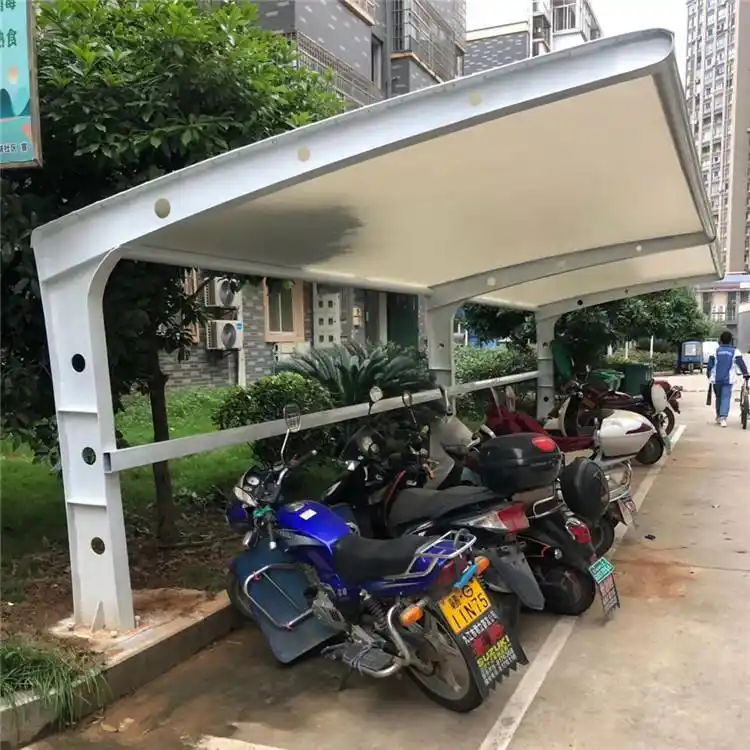 工厂员工自行车停车棚,小区电瓶车遮雨棚施工,电动车棚方案图纸