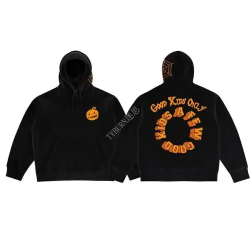 fff马思唯联名afgk万圣节限定款印花卫衣男潮秋冬季休闲加绒套头帽衫