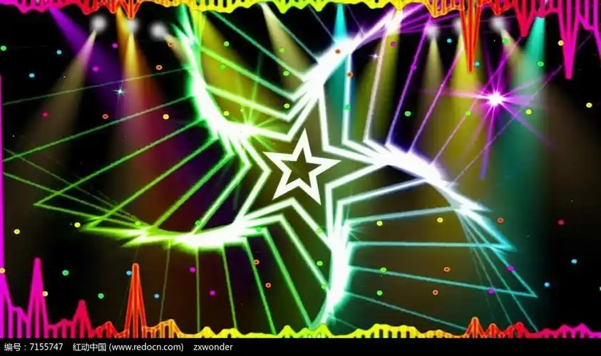 绚丽炫彩动感频谱舞台背景视频