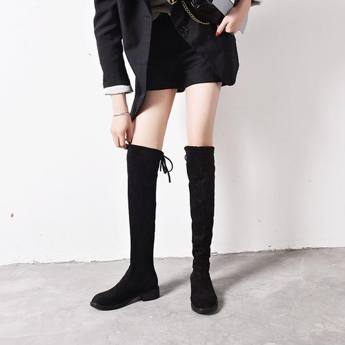 弹力瘦瘦靴过膝长靴加肥高筒靴大码40大筒围女靴子41胖mm42粗腿43