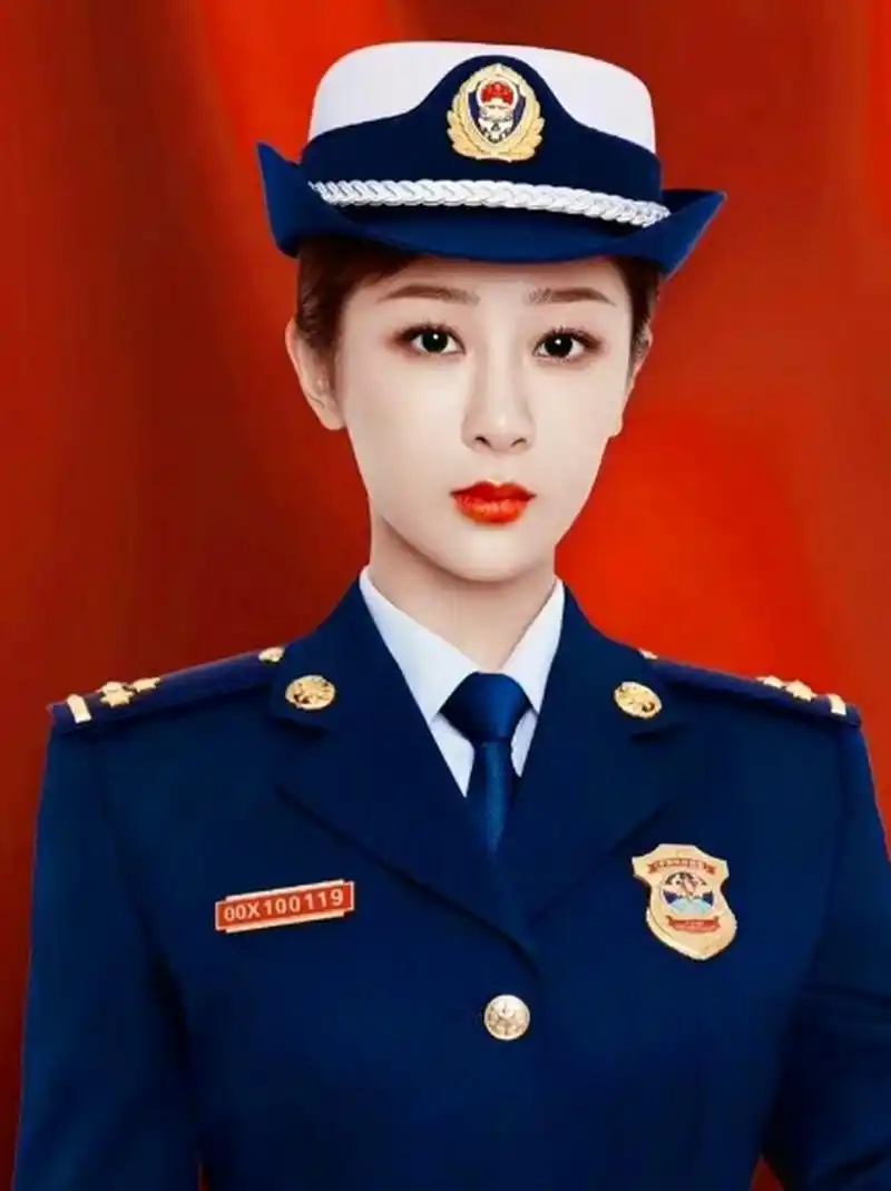 杨紫的制服造型,一看就是国泰民安的气质,五官周正气质非常好,一脸