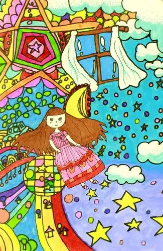 少儿书画作品-《梦境》/儿童书画作品《梦境》欣赏_中国少儿美术教育